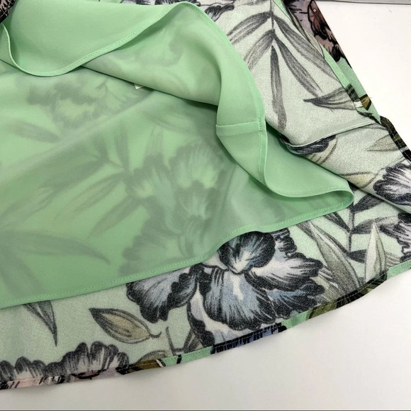 Alice + Olivia Brooke Oasis Mint Floral Sleeveless Mini Dress Tropical Size 10 - Picture 7 of 11